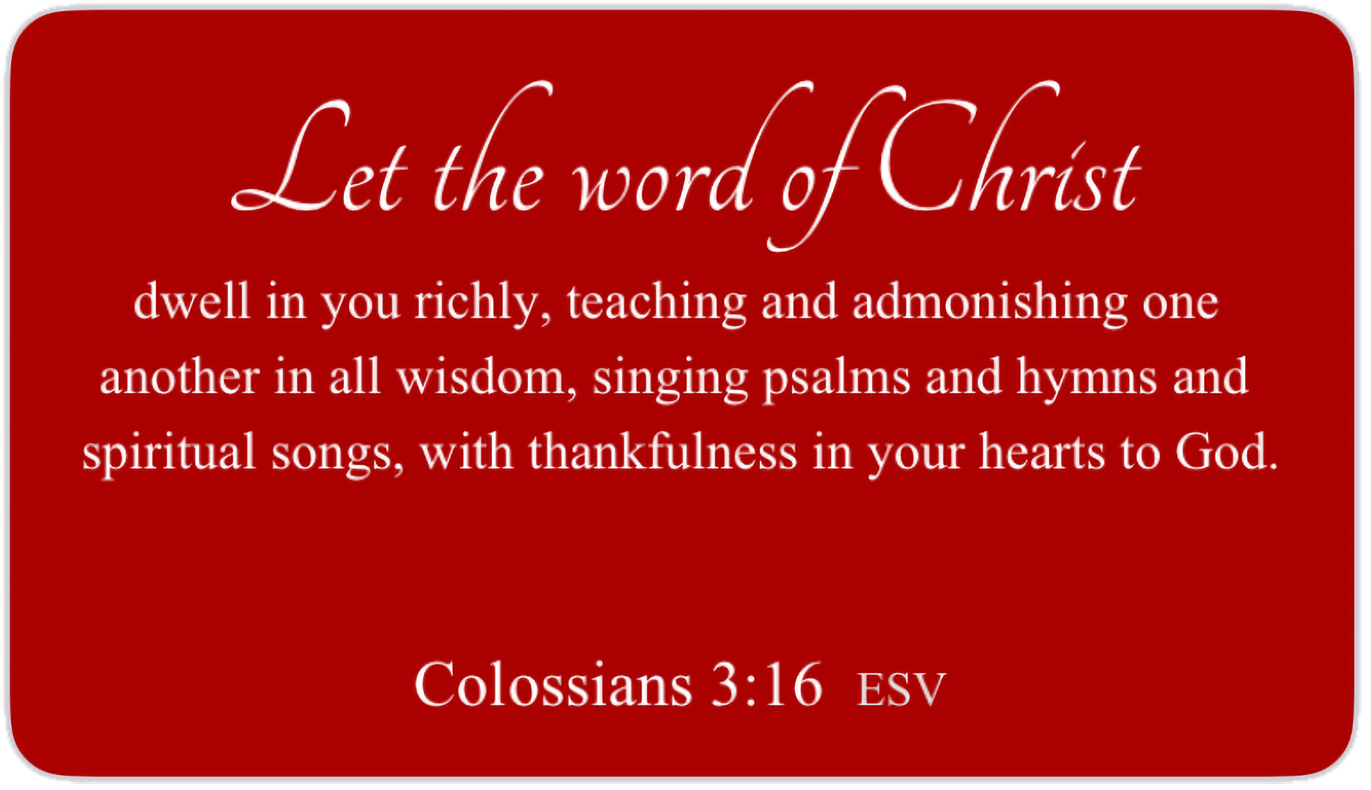 Sample Bible Verse Card